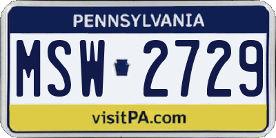PA license plate MSW2729