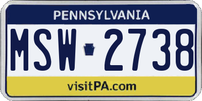 PA license plate MSW2738