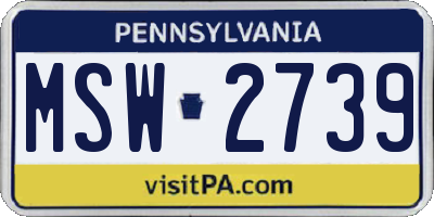 PA license plate MSW2739