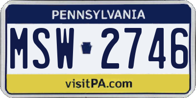 PA license plate MSW2746