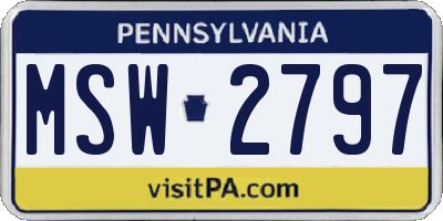 PA license plate MSW2797