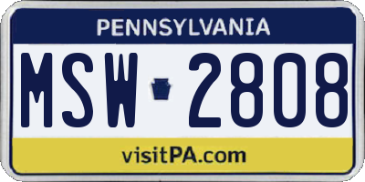 PA license plate MSW2808