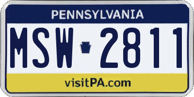 PA license plate MSW2811
