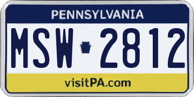 PA license plate MSW2812