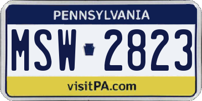 PA license plate MSW2823