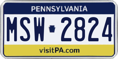 PA license plate MSW2824