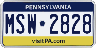 PA license plate MSW2828