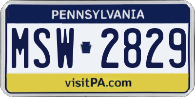 PA license plate MSW2829