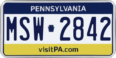 PA license plate MSW2842