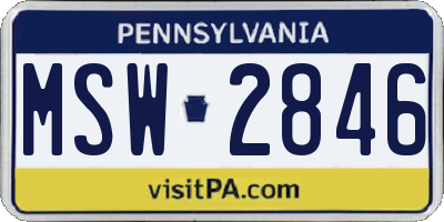 PA license plate MSW2846