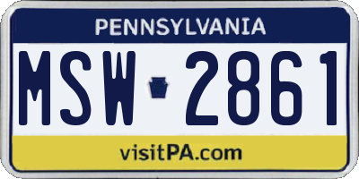 PA license plate MSW2861