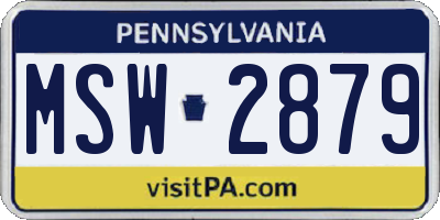 PA license plate MSW2879