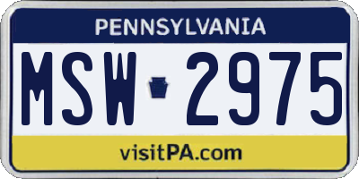 PA license plate MSW2975