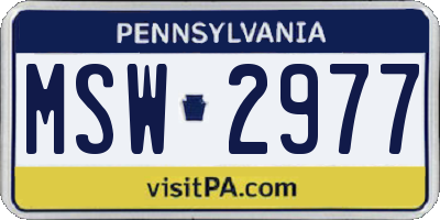PA license plate MSW2977