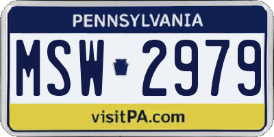 PA license plate MSW2979