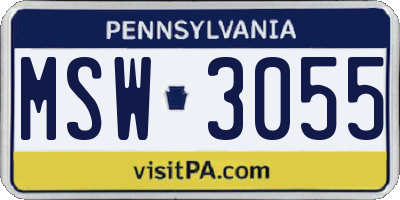 PA license plate MSW3055