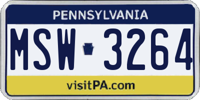 PA license plate MSW3264