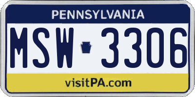 PA license plate MSW3306