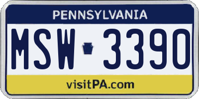 PA license plate MSW3390
