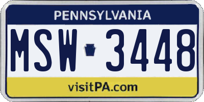 PA license plate MSW3448