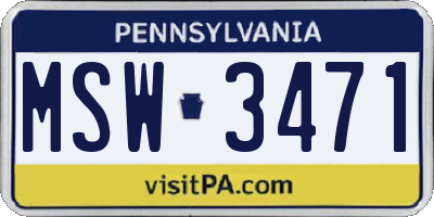 PA license plate MSW3471