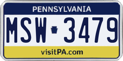 PA license plate MSW3479