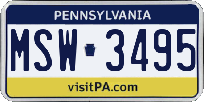 PA license plate MSW3495