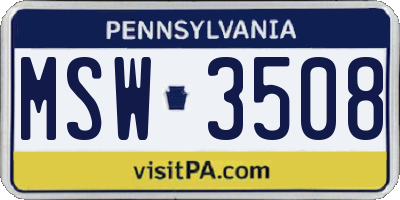 PA license plate MSW3508