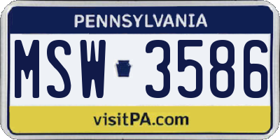 PA license plate MSW3586