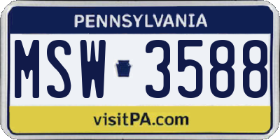 PA license plate MSW3588