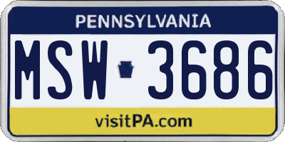 PA license plate MSW3686