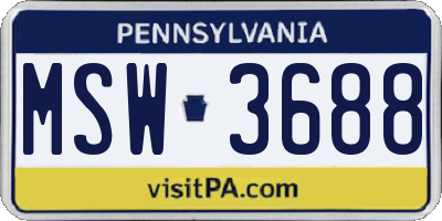 PA license plate MSW3688