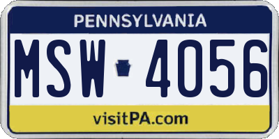 PA license plate MSW4056