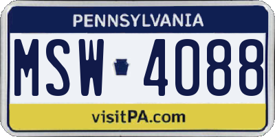 PA license plate MSW4088