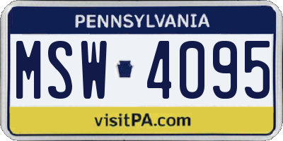 PA license plate MSW4095