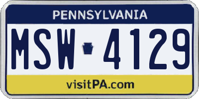 PA license plate MSW4129