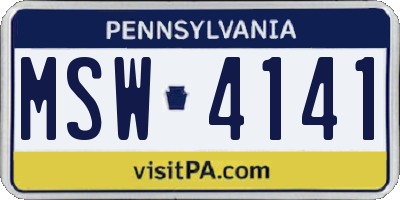 PA license plate MSW4141