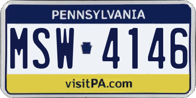 PA license plate MSW4146