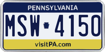 PA license plate MSW4150