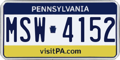 PA license plate MSW4152