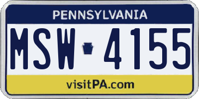 PA license plate MSW4155