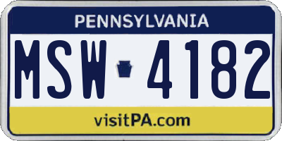 PA license plate MSW4182