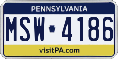 PA license plate MSW4186