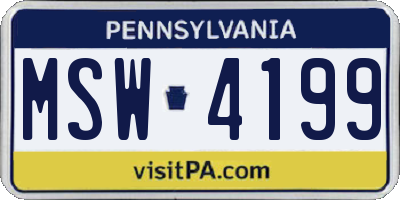 PA license plate MSW4199