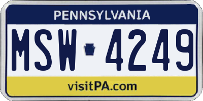 PA license plate MSW4249