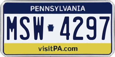 PA license plate MSW4297