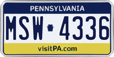 PA license plate MSW4336