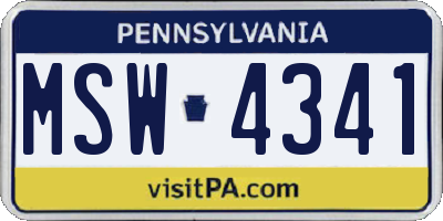 PA license plate MSW4341