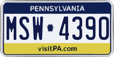 PA license plate MSW4390