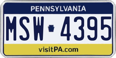PA license plate MSW4395